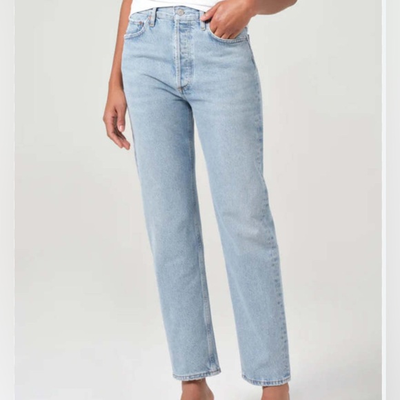 Agolde Pinch Waist Light IndigoBlue Women's Straight Leg Jeans Size 27 - Picture 1 of 16